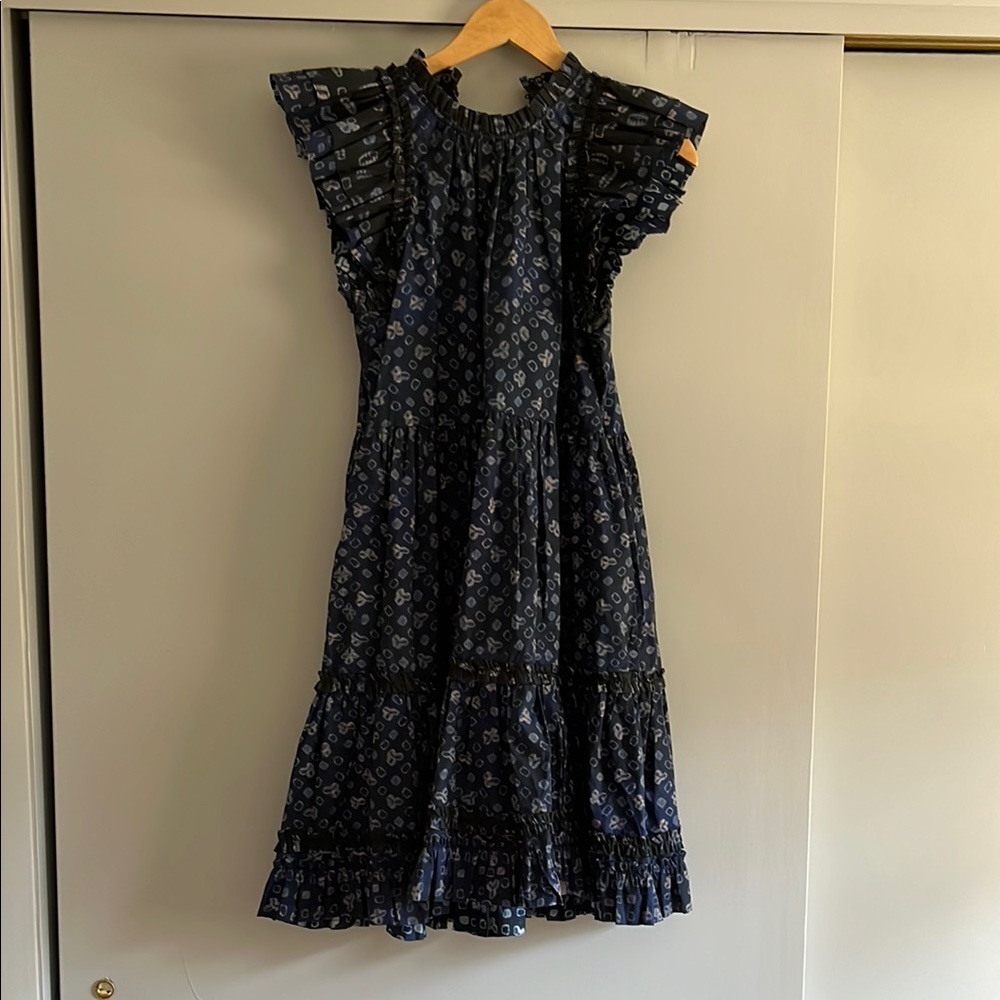 Chic Blue Patterned Dress